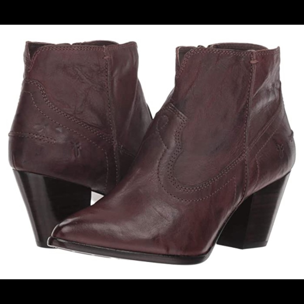 Frye Renee Seam Short Boots in Brown